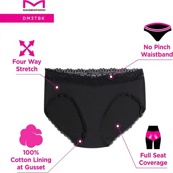 Maidenform Womens Bikini Underwear Soft Microfiber Pack of 3