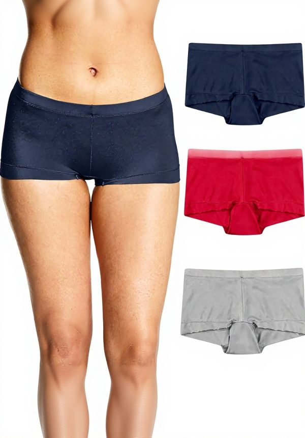 Maidenform Women's Boyshort Underwear, Microfiber Boyshort Panties, Full-coverage Panty, 3-pack Boy Short Panties (pack of 3)
