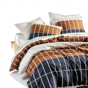 Organic Cotton Duvet Cover King Size Tiiliskivi Raita-0