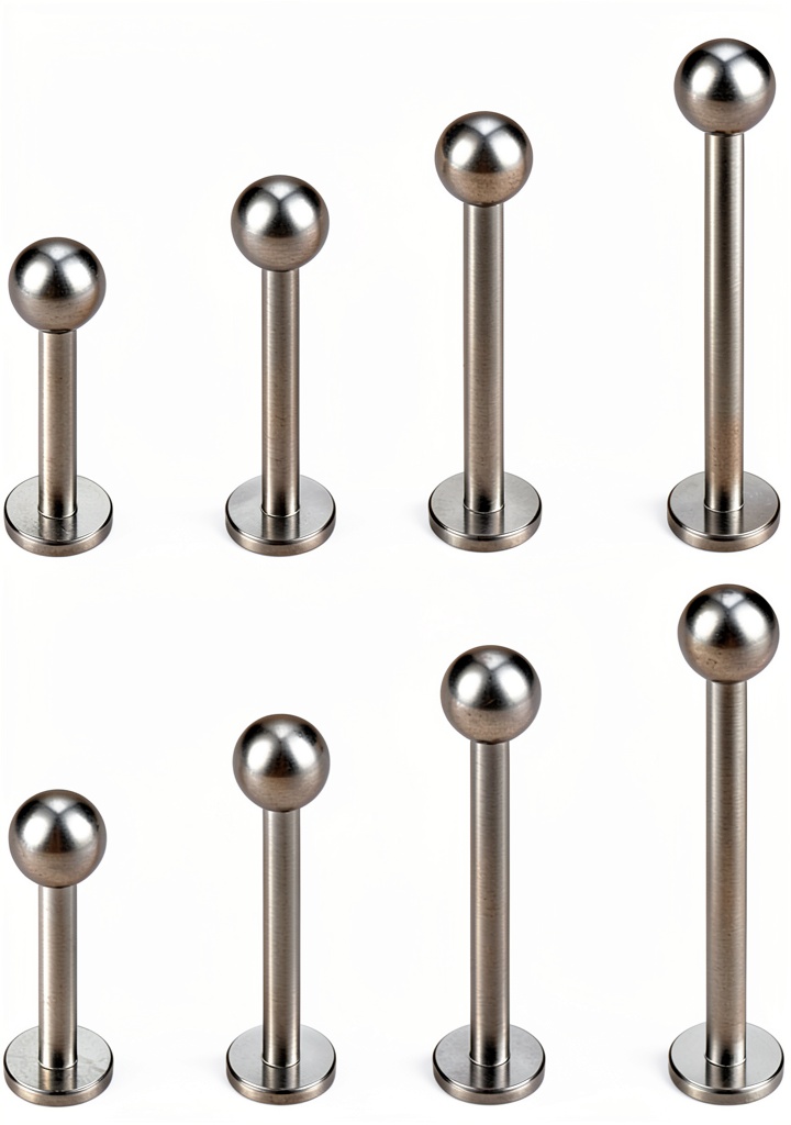 'Ruifan labret barbell kit displayed with various bar lengths'