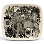 Marimekko Ceramic Plate Black White Dishwasher Safe-0