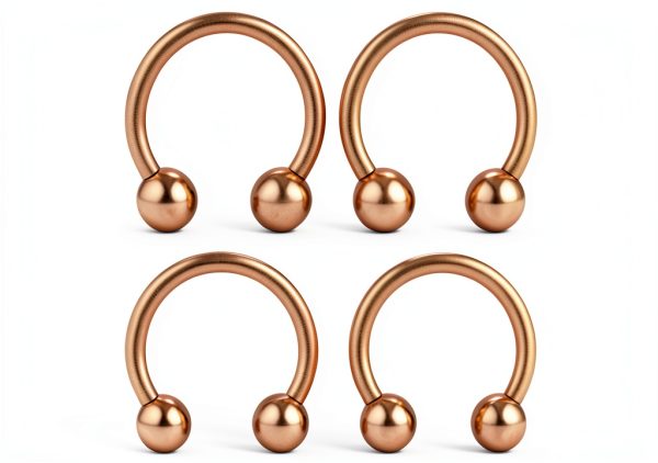 Ruifan 16G 14G Rose Gold CBR Horseshoe Rings Piercing