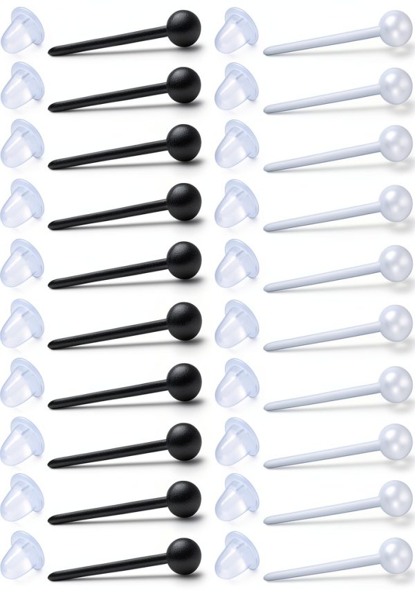 Ruifan 20G Bioplast Clear Black Ear Nose Piercing Retainers