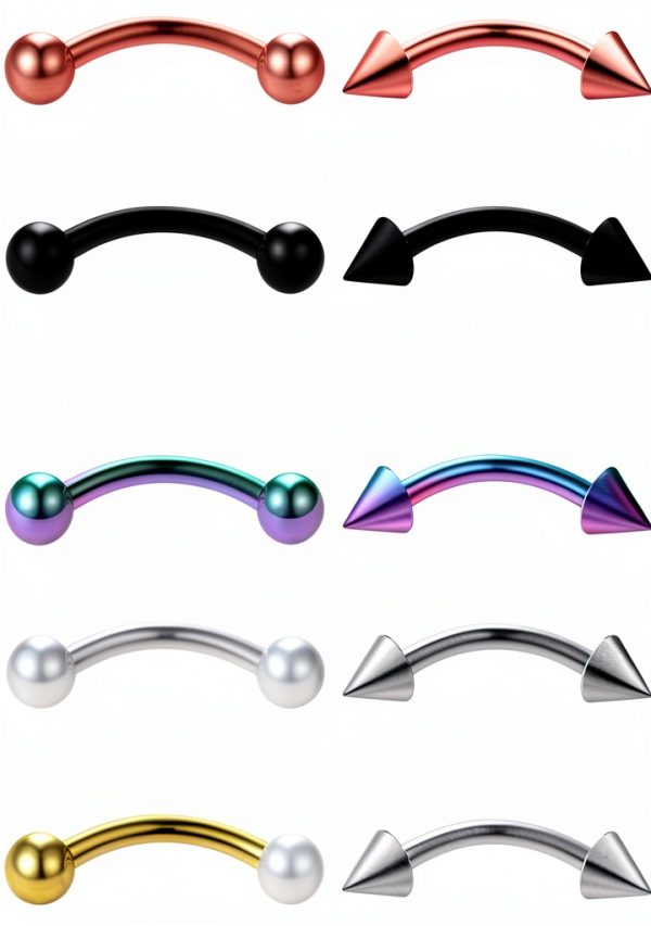 Ruifan 16G Surgical Steel Body Piercing Rings 10-16PCS