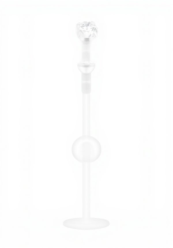 Ruifan 16G Clear Acrylic CZ Lip Ring Tragus Earring Stud