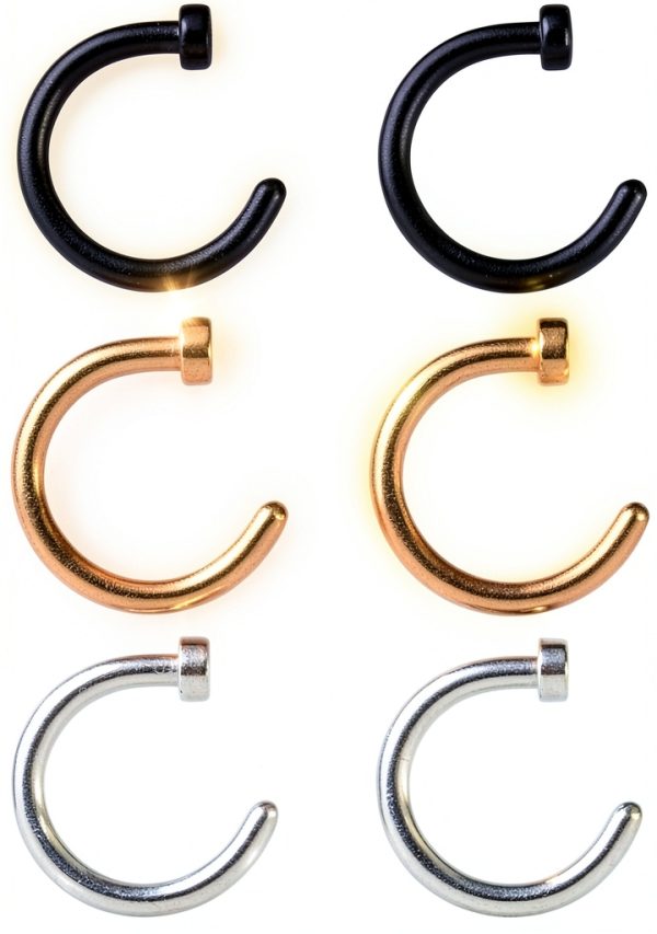 Ruifan 20 Gauge Stainless Steel Body Piercing Rings Unisex