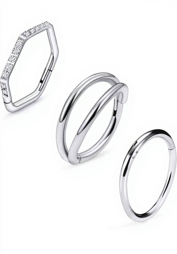 Ruifan Titanium Nose Rings Hoops Women Clicker Septum