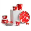 Marimekko Porcelain Plate Red Unikko Design Microwave Safe-3