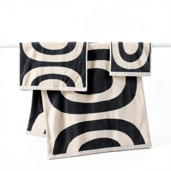 Marimekko Cotton Towel Super Soft Anthracite Natural-3