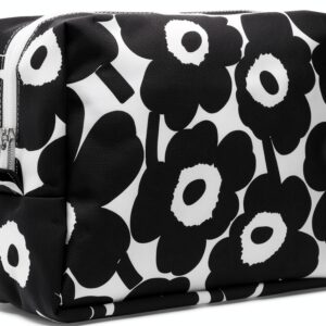 Marimekko Cosmetic Bag White Floral Pattern Cotton Material-0