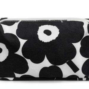 Marimekko Black Cosmetic Bag Unisex Cotton Floral Design-0
