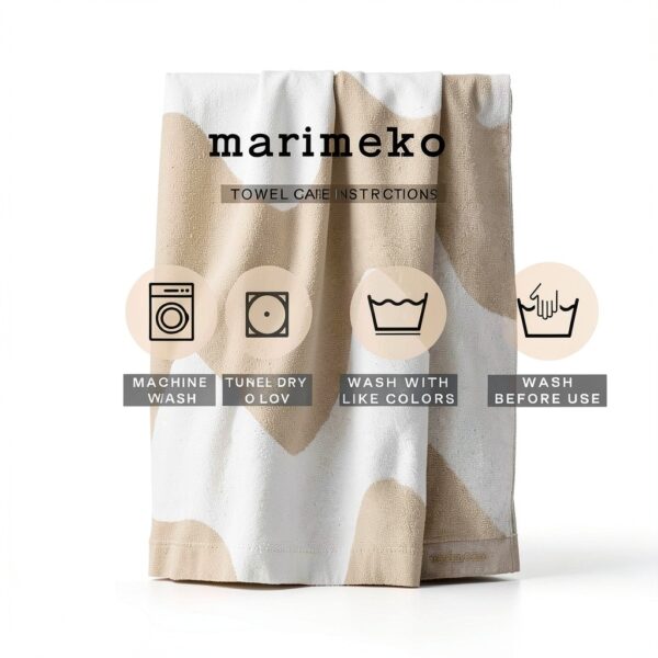 Marimekko Cotton Towel Super Soft Anthracite Natural-6