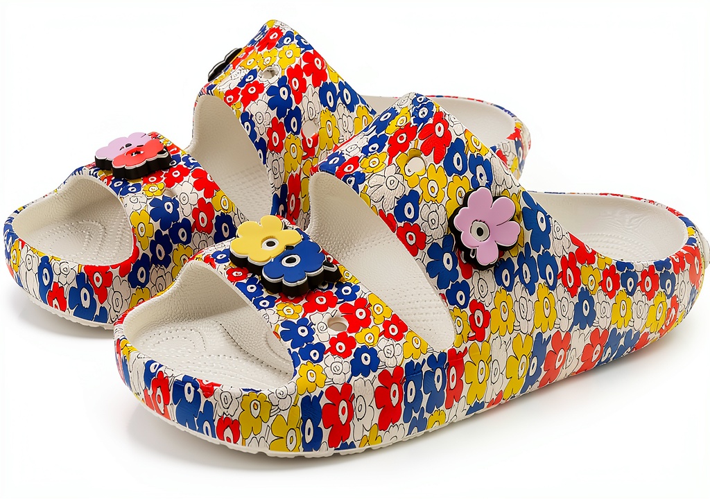 Crocs Brooklyn 4U sandals showcasing the wedge heel and Jibbitz holes