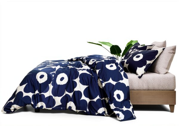 Indigo Cotton Duvet Cover Set Queen King Luxury-2