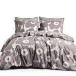 Grey Cotton Duvet Cover King Size Home Bedding-0
