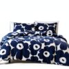 Indigo Cotton Duvet Cover Set Queen King Luxury-0