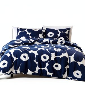 Indigo Cotton Duvet Cover Set Queen King Luxury-0