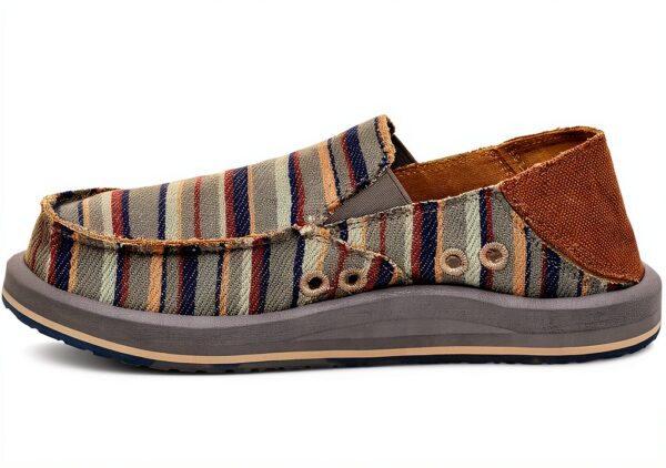 Sanuk Men's Donny BlanketSneaker Grey Multi Slip On Loafer-2