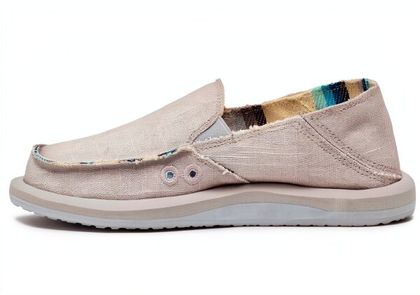 Sanuk Women Donna Hemp Loafer Flat Grey Vegan Slip On-4