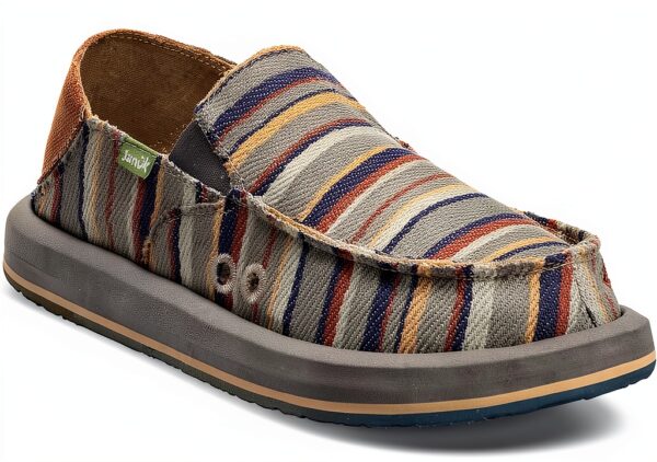 Sanuk Men's Donny BlanketSneaker Grey Multi Slip On Loafer-1