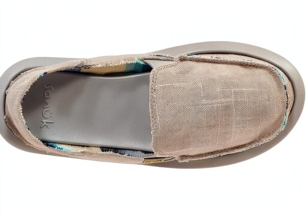 Sanuk Women Donna Hemp Loafer Flat Grey Vegan Slip On-5