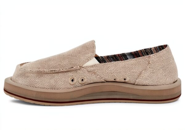 Sanuk Womens Hemp Loafers Slip On Shoes with Memory Foam Footbed-2