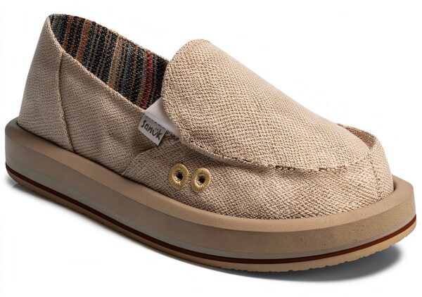 Sanuk Womens Hemp Loafers Slip On Shoes with Memory Foam Footbed-1